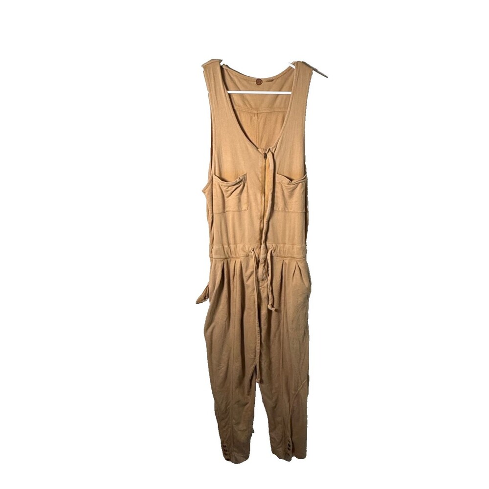 FP One Jumpsuit Women's XS Mustard Sleeveless Athletic Drawstring Casual